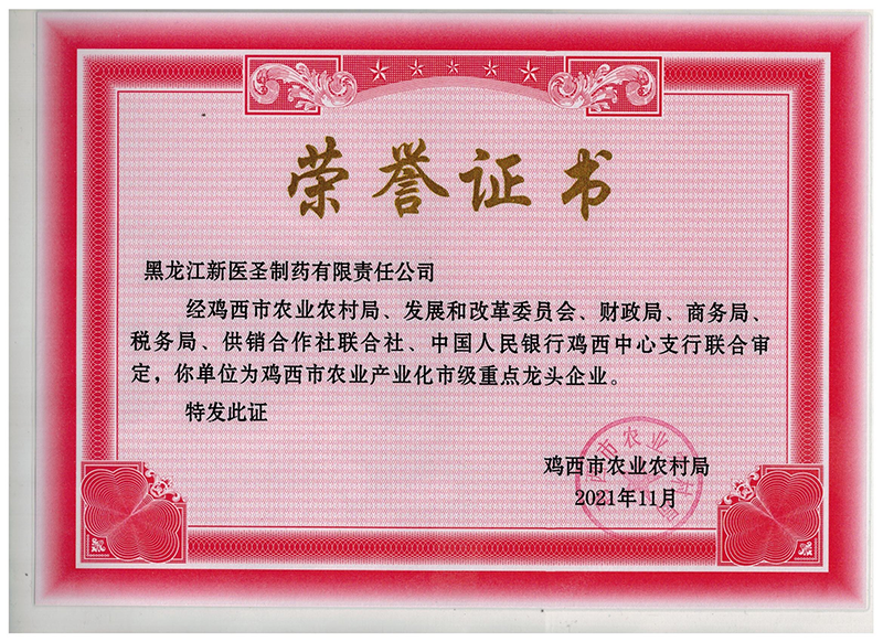 贺乐动官网平台制药获市级重点龙头企业称号